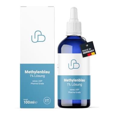 Schweizer Naturals® Solution de bleu de méthylène 1% pure qualité pharmaceutique USP, de solution aqueuse, sans additifs, qualité contrôlée en laboratoire, fabriquée en Allemagne (100 ml)