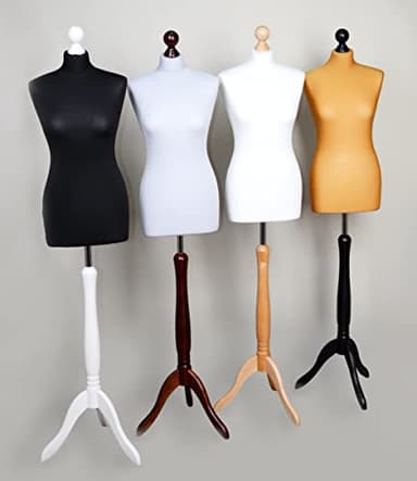 AILANT Mannequin de Couture, Buste de Couture Femme Sizes XS-XXL (Cover Cream/Stand Black, 38/40)