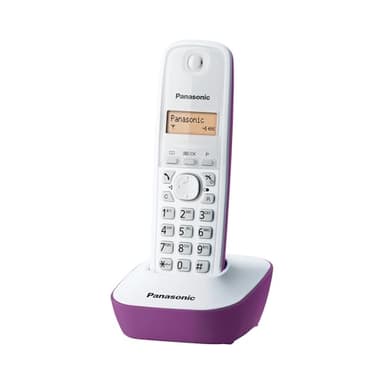 Panasonic KX-TG1611FRF Téléphone Numérique Sans Fil, Base et Combiné, Identification de l'Appelant, Batterie Longue Durée, LCD, Répertoire, Mémoire de Rappel, Réveil, RÉPONDEUR Toute Touche, Violet