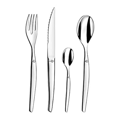LOU LAGUIOLE - Ménagère 24 couverts de table pour 6 personnes - Jet - Acier inoxydable 18/0, Finition Brillante