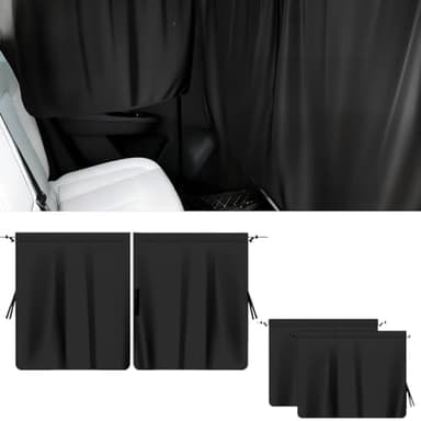 SilverChry 3 Pièces Rideau de séparation Voiture pour intimité, Rideau de fenêtre Voiture pour Le Camping, Les Voyages, la Détente, comme Protection UV et pour l'Isolation Thermique (145cm*75cm)