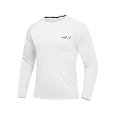 T-Shirts à Manches Longues Rashguard UPF 50+ Anti UV Homme T-Shirt de Sport Séchage Rapide Maillot de Bain Hauts T-Shirts de Pêche pour Hommes (WT M)