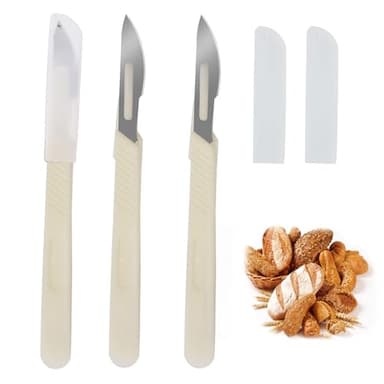 Ryaupy 3PCS Lame Boulange à Long Manche - Pâte et Bretzel Outil de Coupe - Boulanger Slashing Outil pour DIY Graver des Motifs Pain