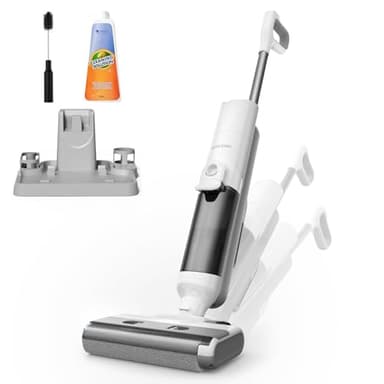 Proscenic F10 Ultra+ Aspirateur Laveur sans Fil,60 Mins Aspirateur Balai sans Fil Sec et Humide,Léger Aspirateur Eau et Poussière,Laveur de Sol,Autonettoyant,1.3L,Nettoyage des Angles,Bords,Sols Durs