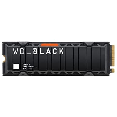 WD_BLACK SN850X SSD 1 To, Disque SSD interne avec dissipateur thermique, Lecture jusqu'à 7300 Mo/s, écriture jusqu'à 6,600 Mo/s, Gaming SSD, Haute performance disque de jeu, PCIe Gen 4.0 NVMe, Noir