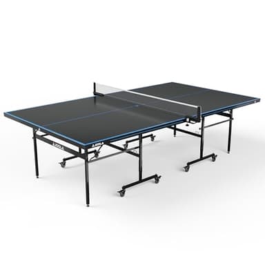 JOOLA Table de ping-Pong d'extérieur J100A - Table de ping-Pong Professionnelle 4 mm en Aluminium résistant aux intempéries - Pliable - Anthracite/Bleu - 274 x 152,5 x 76 cm