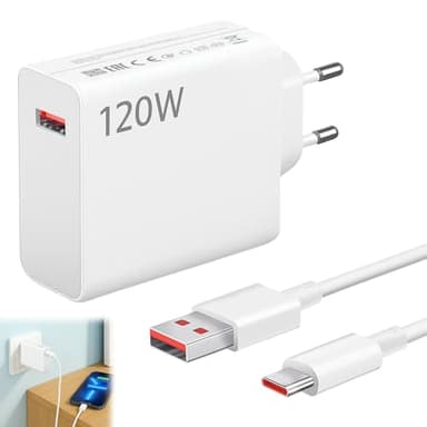 Chargeur pour Xiaomi 120W,Chargeur Rapide avec Câble USB C,Bloc Charge USB C pour Xiaomi 14T Pro/13 Lite/13/12T 14/11S/11/12Pro/POCO X6/ X4 GT Pad 6 5-1M