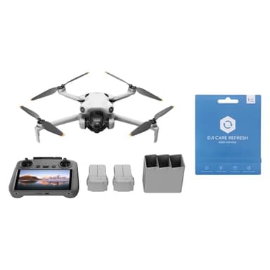 DJI Mini 4 Pro Fly More avec DJI RC 2 + Card Care Refresh 1-Year Plan, Mini Drone Pliable avec Caméra 4K, Moins de 0,549 lb/249 g, Temps de Vol de 34 min, 2 Batteries Supplémentaires, C0