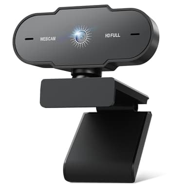 veorkide Webcam Full HD 1080P 30FPS - Caméra USB PC 2MP Focus Fixe avec Micro Anti-Bruit Rotatif 360° Socle Ajustable pour Youtube Streaming Skype Appel Vidéo Zoom Vidéoconférence Windows MacOS Linux