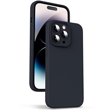 Supdeal Coque en Silicone Liquide pour iPhone 14 Pro Max, [Protection de la Caméra] [Coque en Microfibre] [Protection 4 Couches], Étui à Prise en Main Ultra-Mince et Confortable, 6,7", Noir