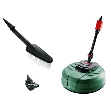 Bosch Kit de nettoyage Nettoyeur haute pression pour maison et voiture (avec nettoyeur de surfaces et patios, brosse de lavage et buse à 90 degrés, en emballage carton)