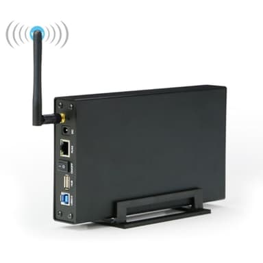 Puleuroy Boîtier Portable pour Disque Dur SSD 3,5 Pouces USB 3.0 RJ45 Ethernet NAS Serveur de Streaming Réseau Stockage pour Boîtier Prise UE