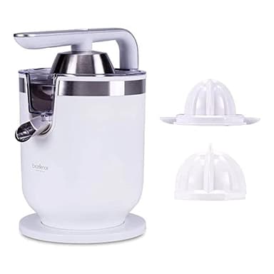 NEW CHEF – Presse-agrumes électrique Zumo à levier Juicer Excellence Blanc (300 W), 2 tailles cône, avec fonction anti-goutte et on/off automatique. Démontable et facile à nettoyer