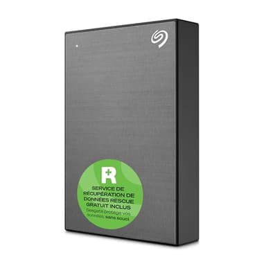 Seagate One Touch 5To, Disque Dur Externe Portable, chiffrement matériel par mot de passe, PC, Notebook & Mac, USB 3.0, Space Gray, Services Rescue inclus (STKZ5000404)