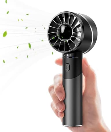 Mini ventilateur portable rechargeable par USB, batterie en acier inoxydable 2600 mAh, 4 vitesses, autonomie jusqu'à 16 heures, compact pour les voyages, le bureau, la maison et l'extérieur