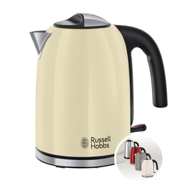 Russell Hobbs Bouilloire Electrique [Economie d'Energie] Colours Plus Crème (1,7L, 2400W, Ebullition rapide, Ecoulement parfait, Niveau d'Eau Visible, Filtre Anticalcaire lavable) 20415-70