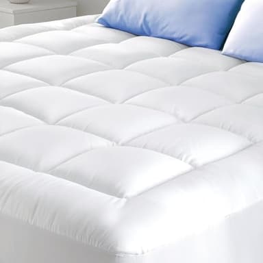 Surmatelas Double Confort Ultra-Doux et Respirant en Coton - 140x190cm, Coupe Profonde
