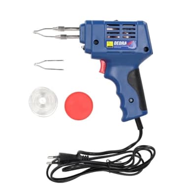 DEDRA Pistolet à souder 175 W, fer à souder électrique transformateur pour soudure à l’étain, réparation électronique, câbles, auto et bricolage, chauffe très rapide avec panne interchangeable