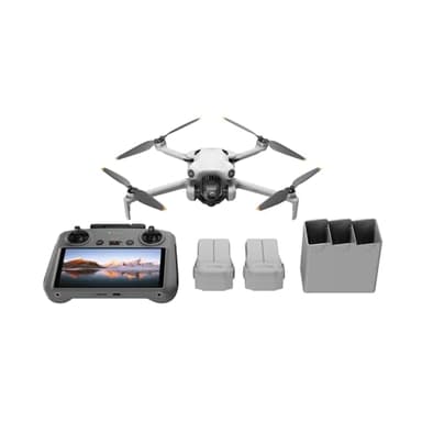 DJI Bundle avec Mini 4 Pro Fly More avec RC 2 (Radiocommande avec Écran), Mini Drone Pliable avec Caméra 4K, Moins de 0,549 lb/249 g, Temps de Vol de 34 min, 2 Batteries Supplémentaires, C0