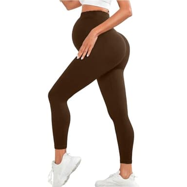 Hanraz Leggings pour femmes enceintes 2025 Taille haute Pantalons de grossesse Opaque Bandeau abdominal Leggings de grossesse Vêtements de maternité Hautement élastiques Respirants Pantalon de