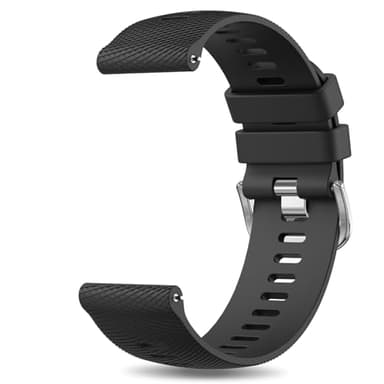 YLK 20mm Bracelet de Montre en Silicone, Souple Bracelet de Replacement en Dégagement Rapide avec Boucle en Même Couleur Homme Femme, Noir