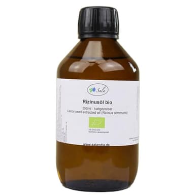 Sala Huile de ricin bio pressée à froid - Flacon en verre de 250 ml