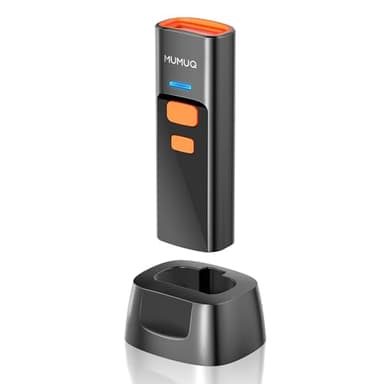 Lecteur Code-Barre Douchette sans Fil Mini, Scanner 1D 2D QR, Connexion 3-en-1 (Bluetooth 5.2/2.4GHz/USB), Compatible avec Windows PC, Mac, iOS, Android, Tablettes - avec Station de Charge