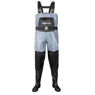 Night Cat Waders Pêche Homme：Cuissardes Peche Femme Imperméable Respirant avec PVC Bottes