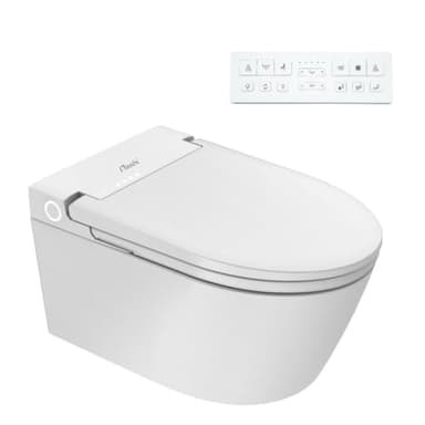 Nashi EOS - Toilettes japonaises suspendues au mur | WC avec bidet | conçu pour les racks génériques | Lumière nocturne | Siège chauffant, eau chaude et séchage | WC japonais intelligent