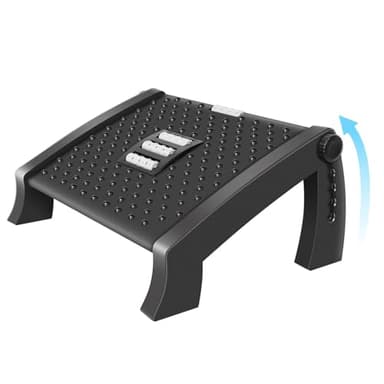 Repose-Pieds bureau Avec Fonction Massage, 6 réglables en Hauteur, Antidérapants, Ergonomique, Soulage Les Douleurs Aux Jambes, Aux Genoux et Au Dos, pour bureau/maison/voyage etc