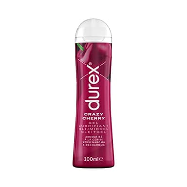 Durex Gel Lubrifiant Crazy Cherry - Goût Cerise - Lubrifiant à Base d'Eau - 100 ml, Transparent, 100 ml
