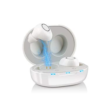 JINGHAO Appareil Auditif Rechargeable Amplificateur de son auditif Invisible, lot de 2 Blanc