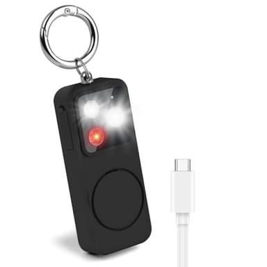 HOTUT Alarme Personnelle avec Lumière LED, Ring Alarm de 150 DB, Sifflet et Alarme Personnelle, Lampe Puissante, Alarmes de Poche, Porte-clés Compact d'urgence pour Enfants, Femmes et Personnes âgées