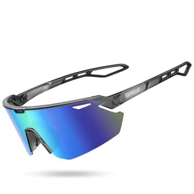 Lamicall Lunettes de Soleil Polarisées Cyclisme, [24g Ultra-Légère] Protection UV400, TR90-Monture, Plaquette de Nez Réglable, Lunettes de Soleil de Sport Homme Femme pour Pêche/Sports Outdoor