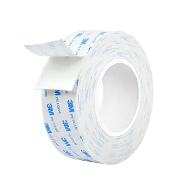Dpm tapes - Ruban Adhésif Double Face 3M 1600T Pour Intérieur et Extérieur, Étanche, Ruban de Montage Pour Objets Lourds, Mousse PE, Fixation d'Objets, Applications Permanentes - (19 mm x 3 m)