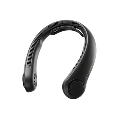 JISULIFE Ventilateur de cou portable amélioré, tour de cou personnel mains libres, réglage à 5 vitesses, 5000 mAh, portable, silencieux, rechargeable, cadeaux pour femmes et hommes- Noir