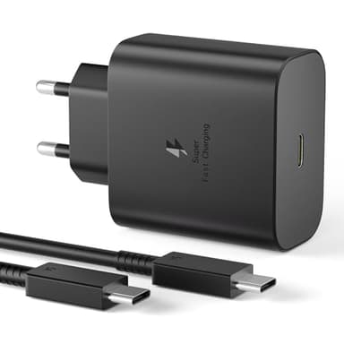 AGEEMY Chargeur USB C 45W Super Charge Rapide pour Samsung Galaxy S25/S24+/S24 Ultra/S23+/S23 Ultra/S22/S21/Note20, Prise Secteur USB C Adapteur Chargeur Rapide de Rechange d'origine + 1.5M Type-C