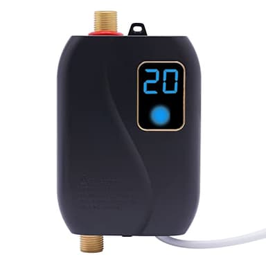 3500W Chauffe-eau instantané sous table électrique | Chauffe-eau professionnel avec écran LCD de température et protection IPX4 | Préparation instantanée d’eau chaude pour cuisine/salle de bain |