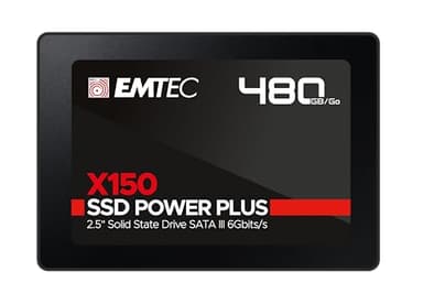 EMTEC - Disque Dur SSD Interne 2,5" - SATA - Collection X150 Power Plus - 3D NAND - 480Go - 10x Plus Rapide qu’un Disque Dur Classique - Ultra-Performant
