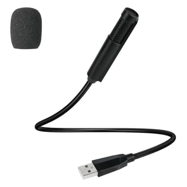 HOTUT Microphone USB pour PC, petit omnidirectionnel avec col de cygne réglable à 360 °, pour PC, ordinateur portable, pour chant, chat vocal, webcast, cours en ligne, conférences Web