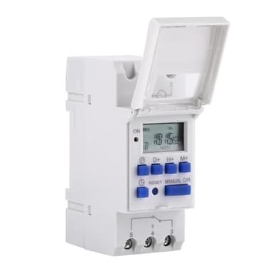 Haosie Horloge Programmable, Minuterie Tableau Electrique, Minuterie Numérique Programmable LCD, Interrupteur Horaire Quotidien/Hebdomadaire sur Rail DIN (AC220 V) (1)