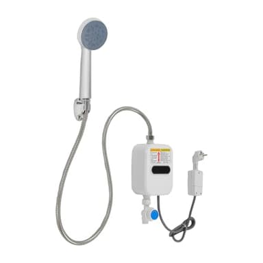 Mini chauffe-eau électronique instantané 3,5 kW 220 V avec pommeau de douche et affichage de la température pour cuisine, salle de bain, maison