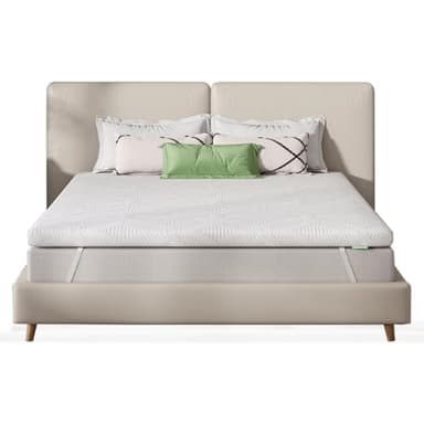 Novilla Surmatelas 140 X 190 CM, Surmatelas en Mousse à Mémoire de Forme Gel, Épaisseur 5 CM, avec Design Antidérapant et Certification de Sécurité, sans Odeur, Housse Lavable