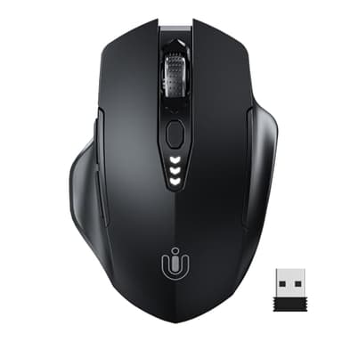 Uineer 2.4G USB Souris sans Fil Rechargeable, [Upgraded] Indicateur de Batterie, Souris Ergonomique sans Fil, 4 Niveaux DPI réglables, Souris Ordinateur sans Fil pour Les Gaming et Le Travail