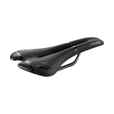 Selle San Marco - Aspide Open-Fit Carbon Fx Narrow, Selle de Vélo Performance, avec Forme Incurvée et Assise Étroite, Rail en Carbone - Noir