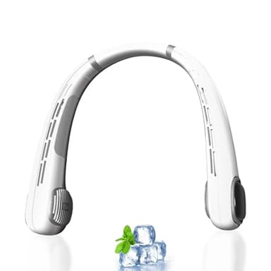 Ventilateur de Cou Réglable à 360°-Ventilateur Portable Cou Avec Batterie de 3000 mAh,Ventilateur USB,Ultra Silencieux et 5 Niveaux de Vitesse Réglables,Parfait Pour la Maison,le Bureau et Les Voyages