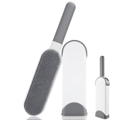 Brosse Anti Poils Animaux Chat Chien, Brosse de Nettoyage Magique Réutilisable Enlève Poils, Double Face Pet Hair Remover avec Auto-nettoyante Anti-poil Efficace, Idéal pour Chiens et Chats (Gris)