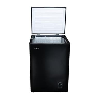 HYE Congélateur coffre noir 96L, design compact autonome, unité légère 20kg, fonctionnement silencieux 42dB, convient pour garages et buanderies - RF01CF96B24