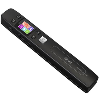 AUTENS Scanner portable avec carte SD 16 G, scanner baguette pour documents A4, images, pages, textes, reçus, livres jusqu'à 1050 DPI, écran LCD coloré, téléchargement via câble USB, sans pilote