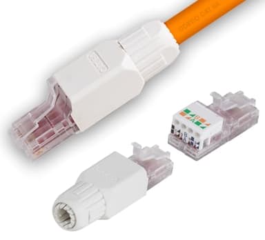 odedo 10x Connecteur réseau RJ45 CAT6A CAT7 - Montage sans outil - Ethernet 10 Gbps PoE - Fiche à sertir compatible avec CAT6 - Pour le câblage de PC Serveur Routeur TV